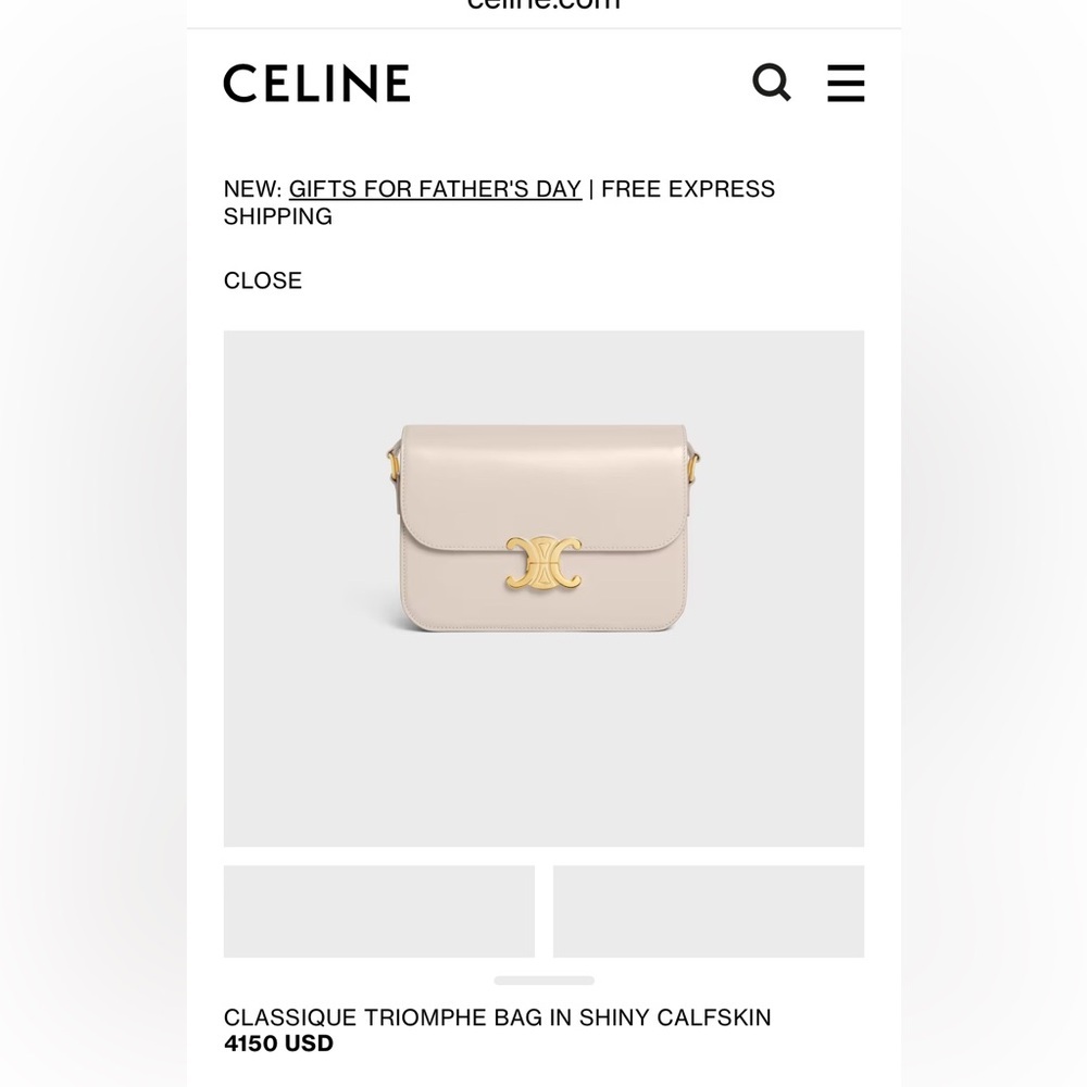 Celine Triomphe Beige Shoulder Bag Medium - Picture 13 of 14